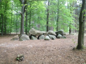 Midden in de bossen kwamen langs het Hunebed D11 Anloo.