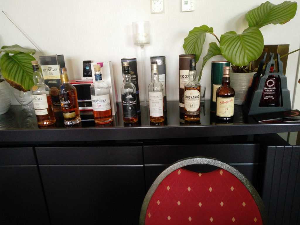 Line-up van Whisky's