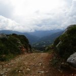 Tijdens het wandelen hadden wij dit fraaie uitzicht over de bergen.