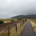 Een wandelpad naast de spoorlijn