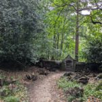 De tuin bij een fraai kasteel