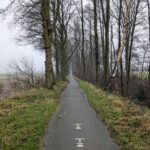 Een lang fietspad