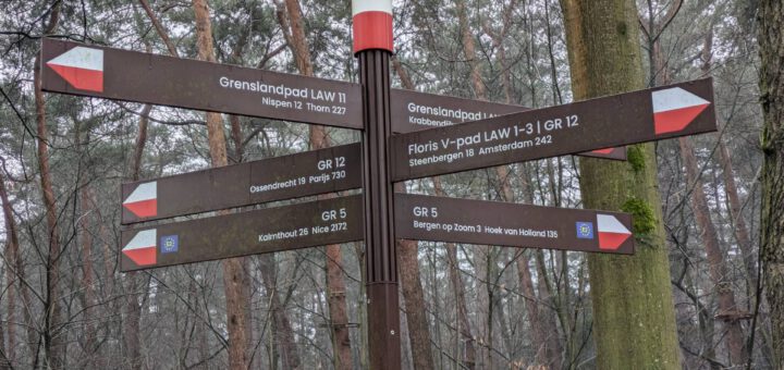 Een richtingaanwijzer met diverse paden