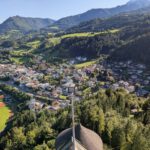 Uitzicht vanaf de toren van de toren van Burg Hohenwerfen